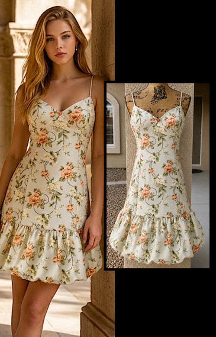 Lulus Kimi Mint Floral Jacquard Bubble Hem Drop Waist Mini Dress Size L NEW